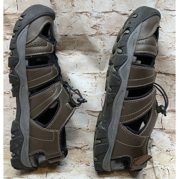 Eddie Bauer Mens Stewart Fisherman Sport Sandal Brown Closed Toe Hiking Shoe~12M - Picture 10 of 12